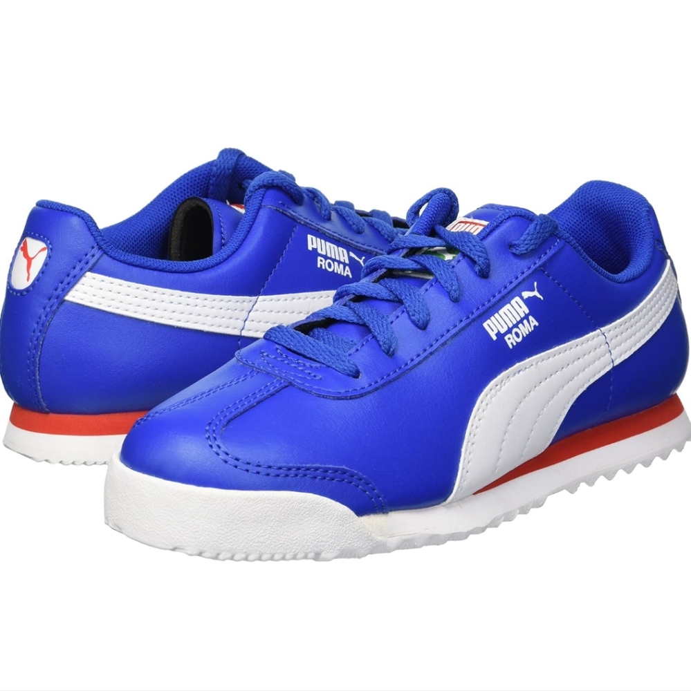 PUMA Kids Blue and White Sneakers